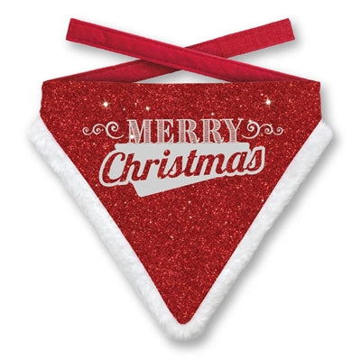 Plenty Gifts Kerst Bandana Merry Christmas Glitter Rood